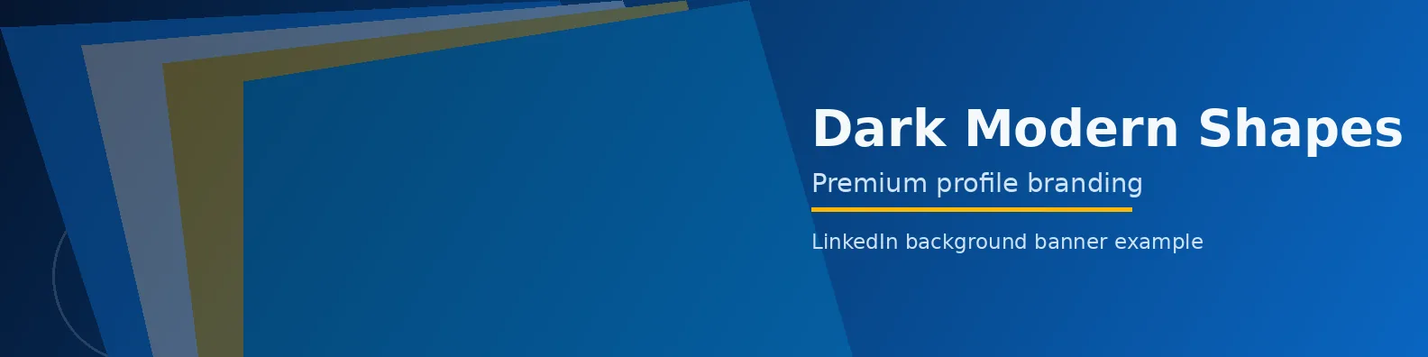 Dark Modern Shapes Banner LinkedIn background banner example
