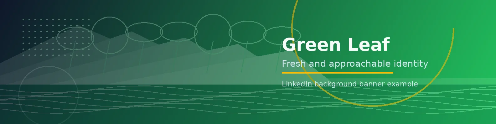 Green Leaf Banner LinkedIn background banner example