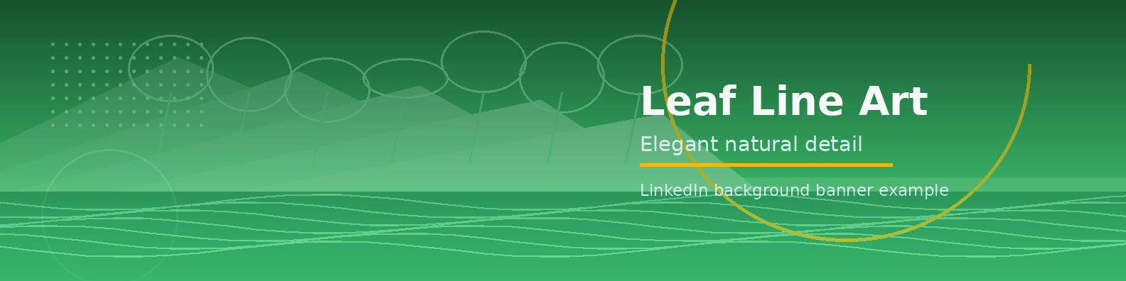 Leaf Line Art Banner LinkedIn background banner example