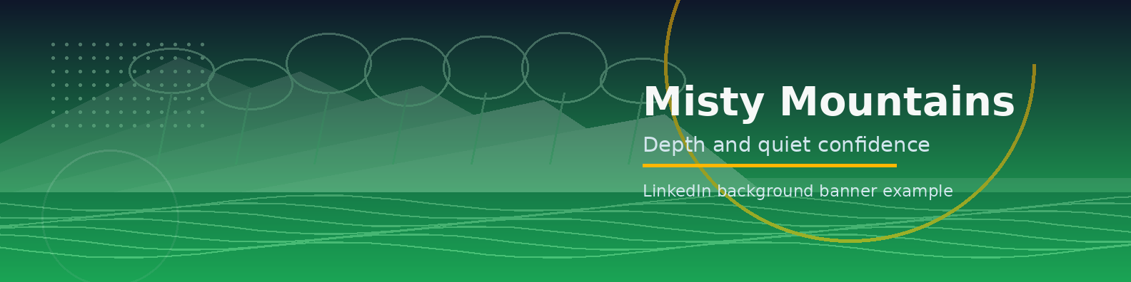 Misty Mountains Banner LinkedIn background banner example